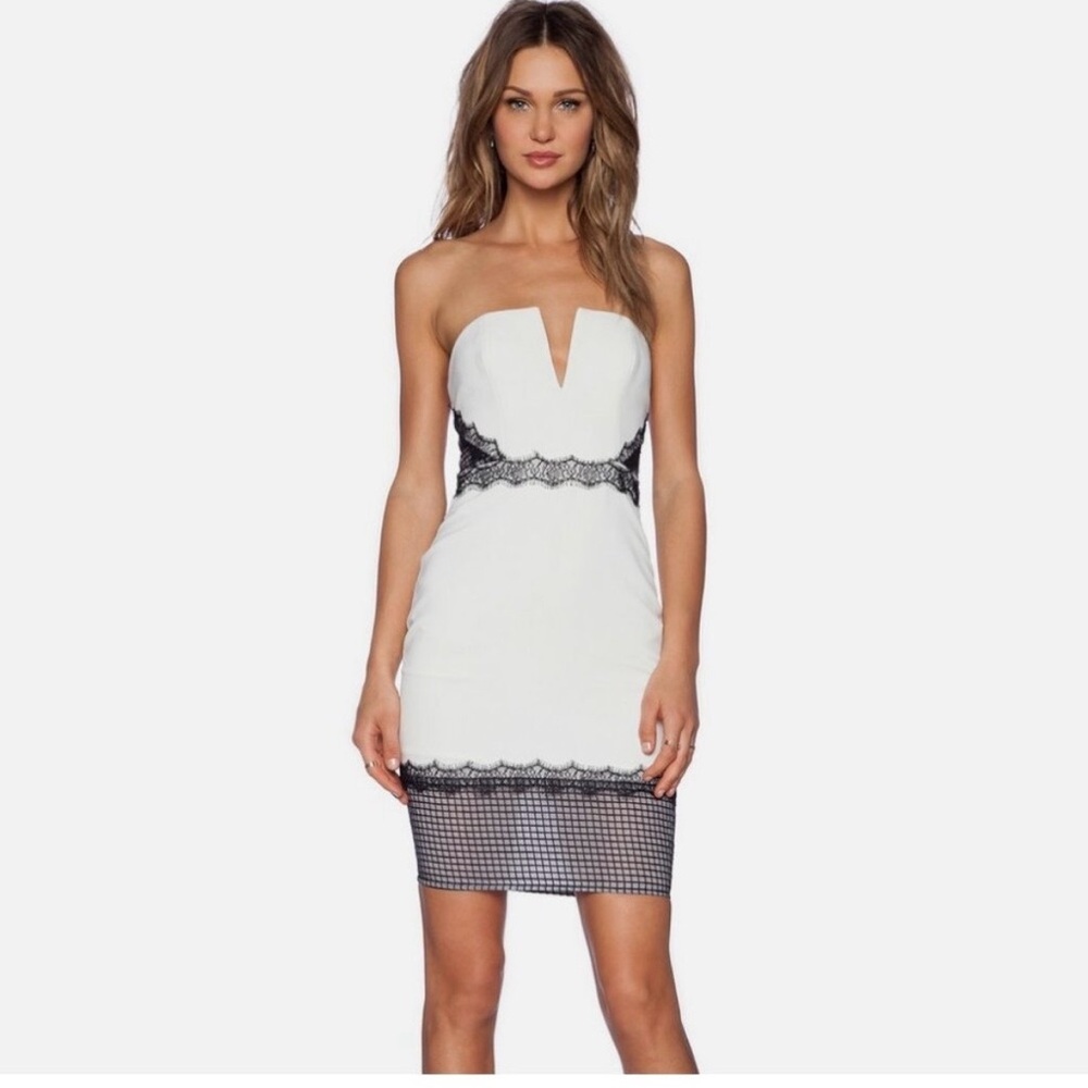 NBD Best In Sass Ivory Strapless Dress